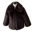 thumbnail image 1 of Coerni Girls Faux Fu𝐫 Jacket Plush Sherpa Coat Toddler Winter Coats Warm Fuzzy Trendy Cardigan Thick Lapel Collar Outerwear, 1 of 4