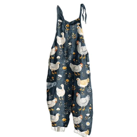 Coerni Girls Floral Jumpsuits Adjustable Spaghetti Tie Strap Overalls Artistic Youth Summer Lightweight Rompers 4-12 Years