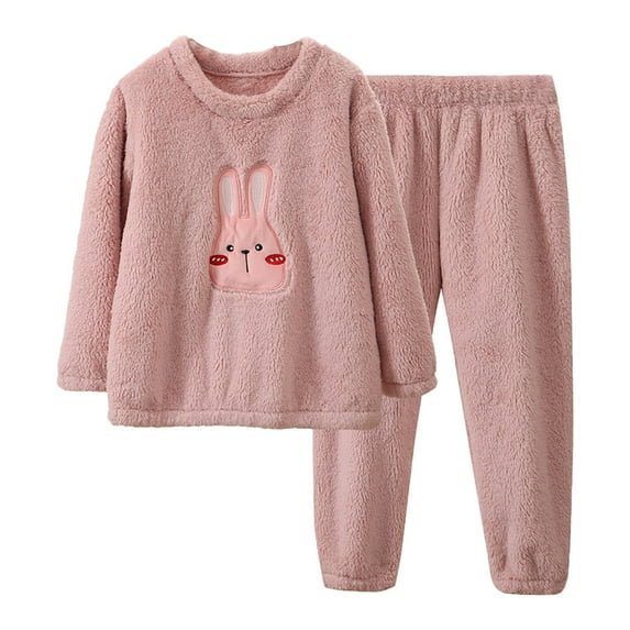 Coerni Girls Fuzzy Pants Set 2pc Fleece Outfits Winter Flannel Loose Furry Plush Pullover Sweatshirt Warm Top Pants Sweatsuit