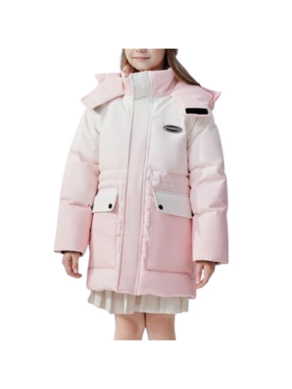 Coerni Girls Gradient Winter Coats Heavyweight Long Winter Outerwear Zip Up Down Jacket Warm Parka Snowboard Teens Ski Jackets