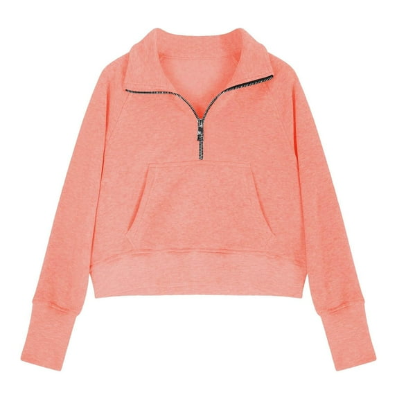 Coerni Girls Half Zip up Sweatshirt Tween Oversized Sweatshirts Kids Trendy Fall Pullover Crop Tops Long Sleeve Sweater Clothes
