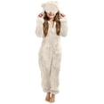 thumbnail image 1 of Coerni Girls Halloween Jumpsuit Fleece Bear Hooded Romper Kids Fuzzy Animal Onesi𝐞 Zip Up Flannel Sherpa Winter Warm Furry Suit, 1 of 5