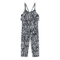 thumbnail image 1 of Coerni Girls Jumpsuit Striped Sleeveless Girl Casual Rompers Suspender Wide Leg Pants with Belt Jumpsuit for Girls 1-6 Years, 1 of 4