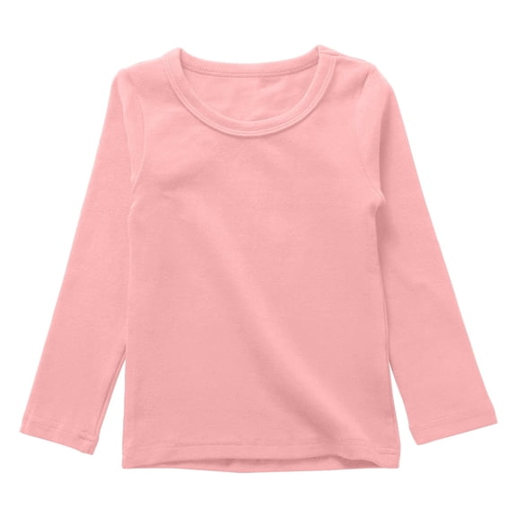 Coerni Girls Long Sleeve Shirts Soft Crewneck Long Sleeve Sweatshirt Teen Solid Basic Cotton Tees Cute Fall Blouses Sports Tops