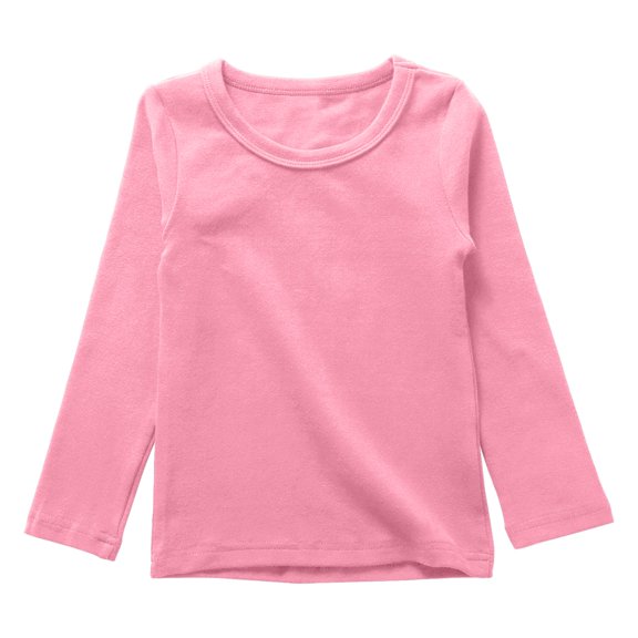 Coerni Girls Long Sleeve Shirts Soft Crewneck Long Sleeve Sweatshirt Teen Solid Basic Cotton Tees Cute Fall Blouses Sports Tops