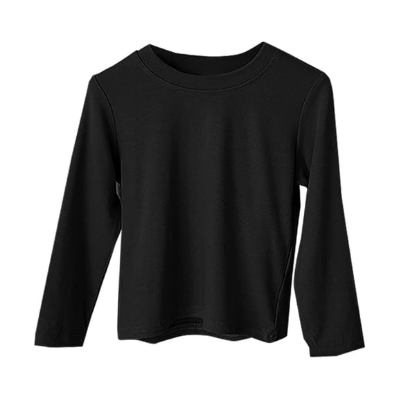 Coerni Girls' Long Sleeve Tees Pullover Sweatshirt Toddler Baby Soft Cotton T Shirts Crewneck Undershirt Cute Fall Blouses Tees Tops