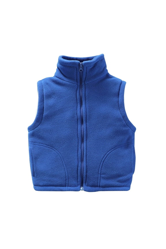 Coerni Girls Micro Fleece Vest Sleeveless Stand Collar Full Zip Gilet Jackets Soft Warm Lightweight Vest Outerwear Fall Winter Casual