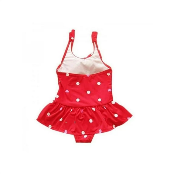 Coerni Girls One-Piece Swimsuits Dress Summer Cute Polka Dot Strap Swimming Suit Swimwear Kids Hawaiian Bathing Suit