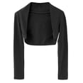 thumbnail image 1 of Coerni Girls' Open Front Crop Dance Shawl Long Sleeve Jacket Comfy Cardigan 3/4 Sleeve Bolero Shrug Ballet Training Coat Tops, 1 of 6