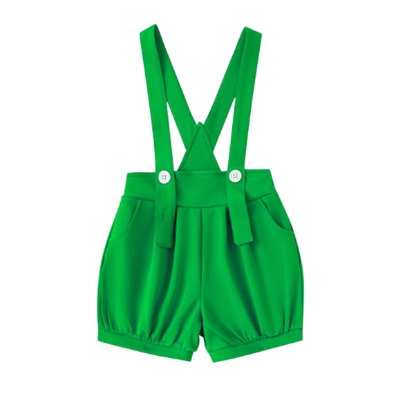 Coerni Girls Overalls Shorts Kids Summer Casual Adjustable Strap School Cotton Shortsall Romper Boy Soft Short Baggy Pants Clothes