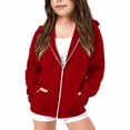 thumbnail image 1 of Coerni Girls' Oversized Full Zip Hoodie Sweatshirt Long Sleeve Hooded Y2K Fall Winter Outerwear Teen Preppy Trendy Jacket Coat, 1 of 6