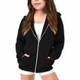 thumbnail image 1 of Coerni Girls' Oversized Full Zip Hoodie Sweatshirt Long Sleeve Hooded Y2K Fall Winter Outerwear Teen Preppy Trendy Jacket Coat, 1 of 6