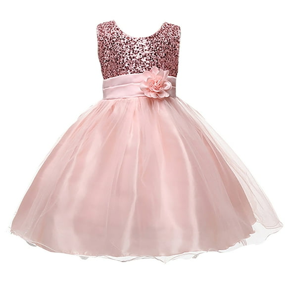 Coerni Girls Pretty Sleeveless Evening Gowns Cute Sequine Tulle Tutu Smocked Princess Dress Wedding Party Dresses
