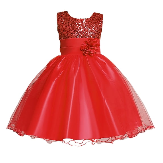Coerni Girls Pretty Sleeveless Evening Gowns Cute Sequine Tulle Tutu Smocked Princess Dress Wedding Party Dresses