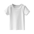 thumbnail image 1 of Coerni Girls Short Sleeve Shirts Toddler Baby Girls Solid Short Sleeve T Shirts Casual Crewneck Summer Cute Tee Tops 1-7 Years, 1 of 4