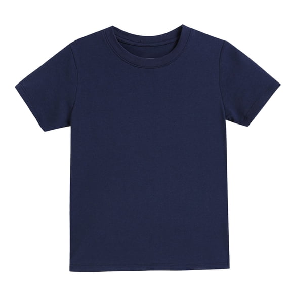 Coerni Girls Short Sleeve T Shirts Kids Solid Summer Crewneck Tops Tees Basketball Undershirt Quick Dry Athletic Base Layer T-Shirt