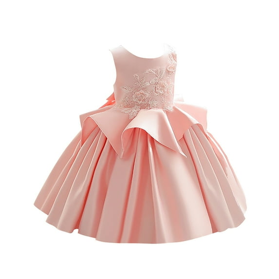 Coerni Girls Sleeveless Wedding Party Dress Ruffle Layered Princess Dresses with Applique Pageant Formal Evening Gown