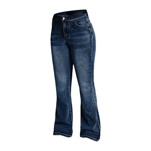 Coerni Girls' Slim Boot-Cut Stretch Jeans Ripped Flared Skinny Low Waisted Bell Bottoms 90s Pants Trendy Classic Retro Denim Pant