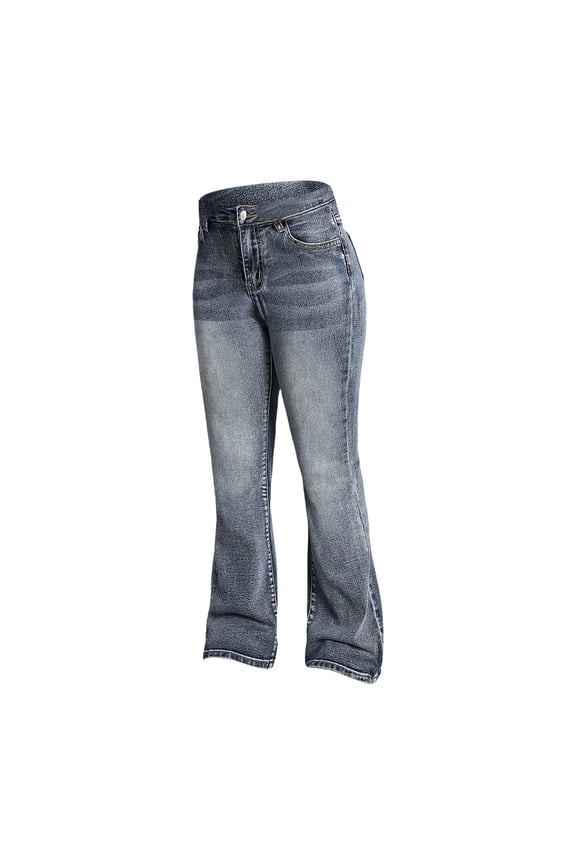 Coerni Girls' Slim Boot-Cut Stretch Jeans Ripped Flared Skinny Low Waisted Bell Bottoms 90s Pants Trendy Classic Retro Denim Pant