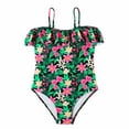 thumbnail image 1 of Coerni Girls Swimsuit One Piece Ruffle Floral Print Swim Suits Beach Pool Bathing Suits Toddler Rash Guard Swimwear Clothes, 1 of 7
