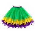 thumbnail image 1 of Coerni Girls Tulle Ballet Dance Skirts Kids Princess Layer Sparkle Ruffled Tiered Bubble Shiny Flared Skater Skirt A Line Skort, 1 of 4