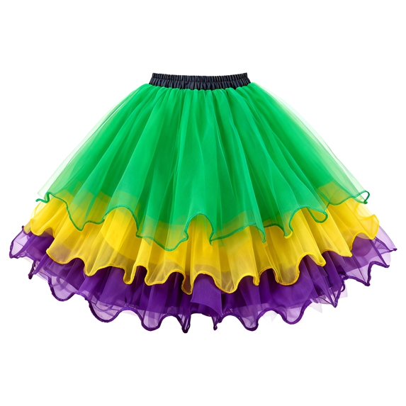 Coerni Girls Tulle Ballet Dance Skirts Kids Princess Layer Sparkle Ruffled Tiered Bubble Shiny Flared Skater Skirt A Line Skort