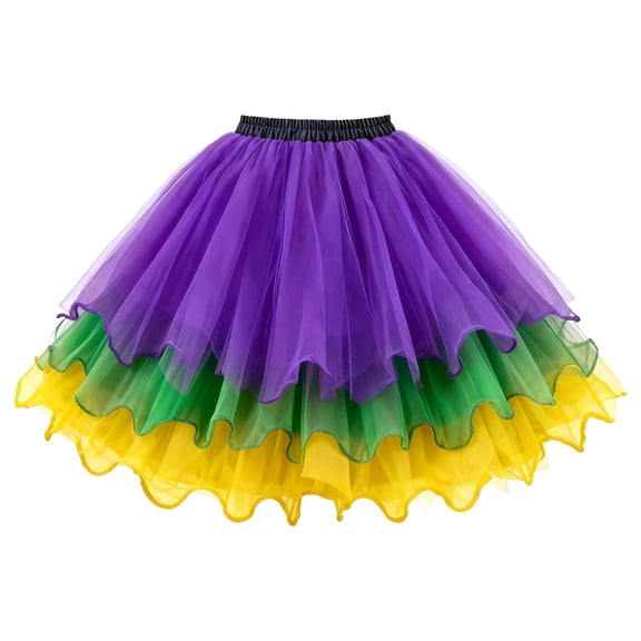 Coerni Girls Tulle Ballet Dance Skirts Kids Princess Layer Sparkle Ruffled Tiered Bubble Shiny Flared Skater Skirt A Line Skort