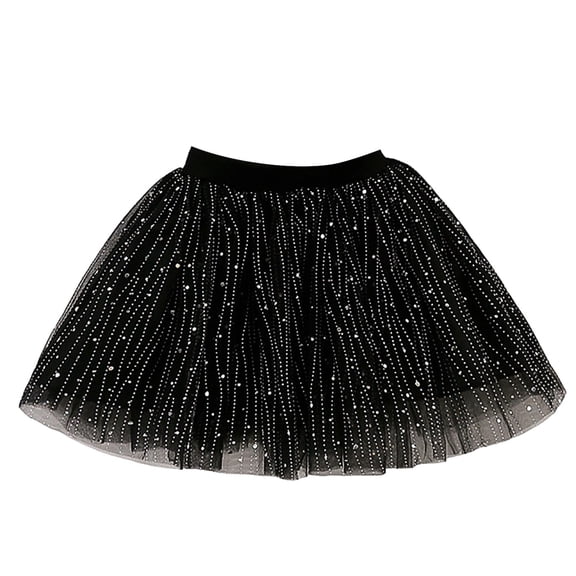 Coerni Girls Tutu Layered Dance Skirts Puffy Mesh Short Skirts Princess Dancing Petticoat Ballet Underskirt Sparkling Mesh Dress