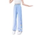 thumbnail image 1 of Coerni Girls Wide Straight Leg Sweatpants Trendy Elastic Waist Pants Casual Joggers with Heart Print Summer Hiking Pants Sweats, 1 of 4
