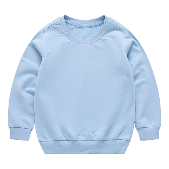 Coerni Girls and Kids Cotton Sweatshirt Pullover Baby Boys Classic Solid Crewneck Sweatshirts Tops Long Sleeve Basic Shirt