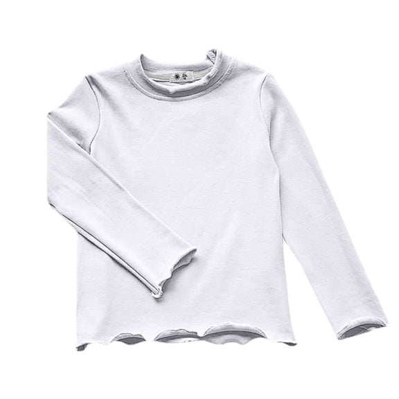 Coerni Girls and Toddler Long Sleeve Shirt Basic Loose Layered Sweatshirt Blouses Casual Crop Top Cute Cotton Pullover Soft Tees