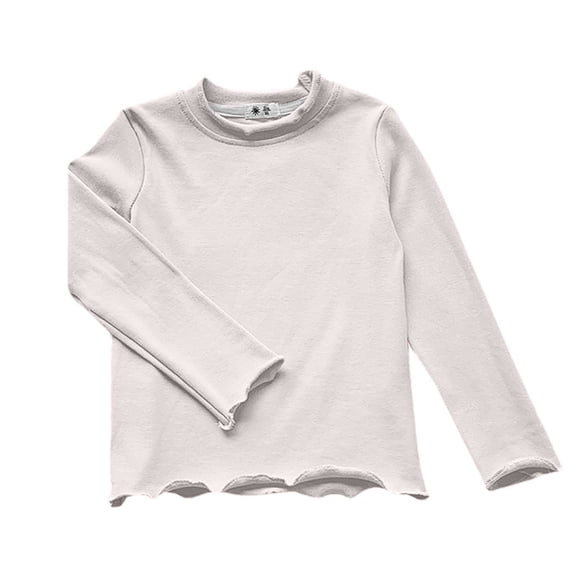 Coerni Girls and Toddler Long Sleeve Shirt Basic Loose Layered Sweatshirt Blouses Casual Crop Top Cute Cotton Pullover Soft Tees