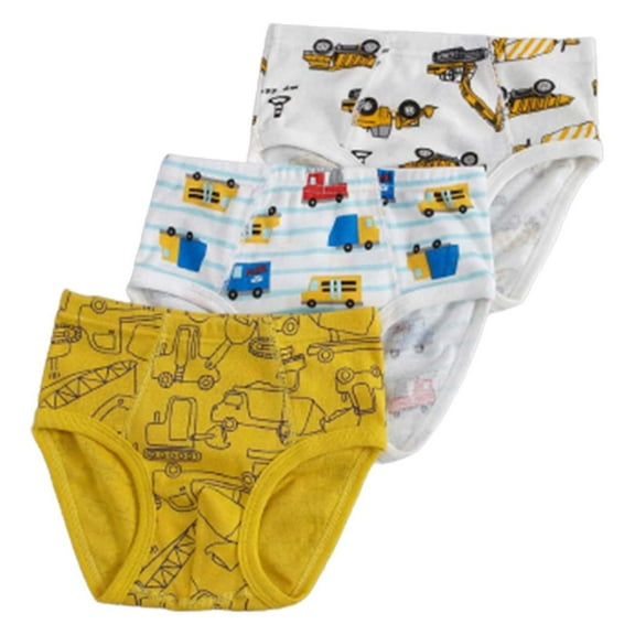 Coerni Girls and Toddler Underwear, 3 Pack Kids Baby Boys Soft Triangle Cotton Cartoon Cute Underwear Large Cotton