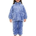 thumbnail image 1 of Coerni Girls and Toddlers Fuzzy Fleece Sweatsuit Cozy Flannel Activewear Kids Winter Warm Sherpa Thermal Set Underwear Zipper, 1 of 7