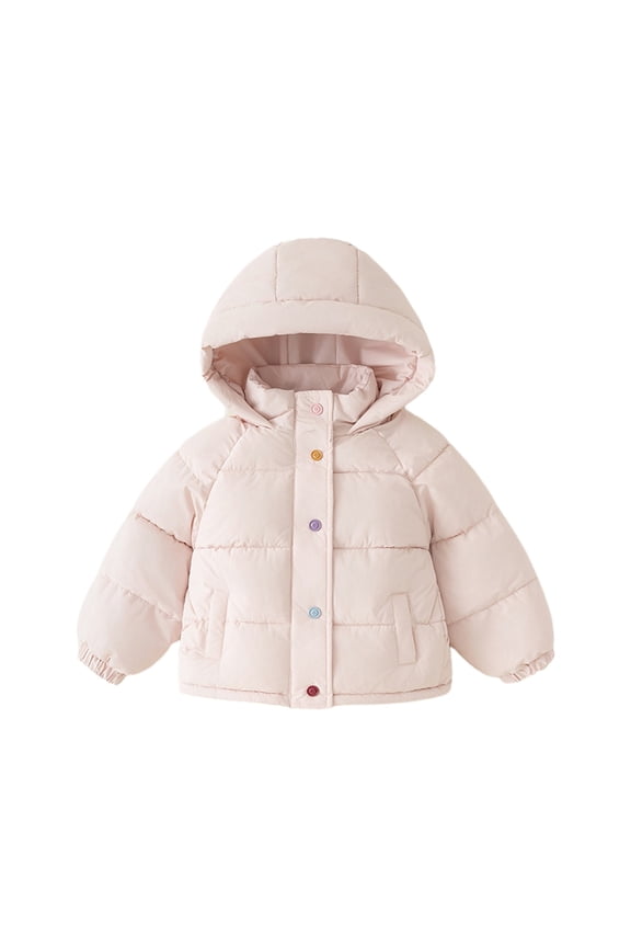 Coerni Girls and Toddlers' Water-Resistan𝐭 Hooded Puffer Jacket Packable Zipper Quilted Outwear Kids Trendy Windproof Down Coat