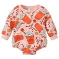 Coerni Halloween Baby Girl Boy Clothes Pumpkin Print Sweatshirt Romper