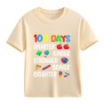 thumbnail image 1 of Coerni Happy 100 Days of School Shirt for Boys Girls Toddler Kids Letter Graphic Kindergarten Short Sleeve Tees Crewneck Tops, 1 of 8