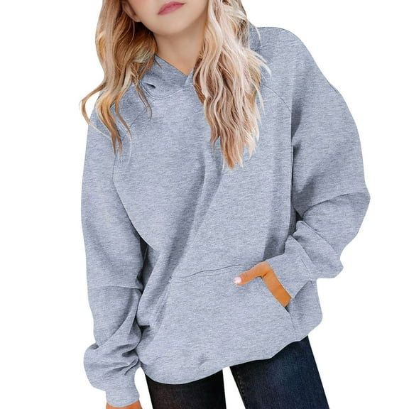 Coerni Hoodies for Teen Girls Cute Trendy Youth Long Sleeve Oversized Hooded Sweatshirts Tween Outerwear Winter Preppy Clothes