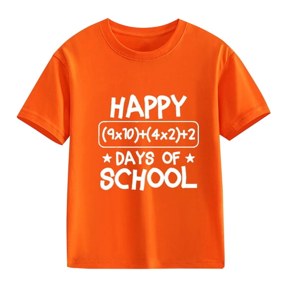 Coerni Kids 100 Days of School Shirt Letter Graphic Funny 100th Days School T-Shirt Tops Boys Girls Crewneck Short Sleeve Tee