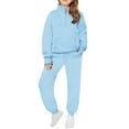 thumbnail image 1 of Coerni Kids 2-Piece Sportswear Set Half-Zip Thumbhole Sweatshirt and Sweatpants Jogger Sets Athletic Fleece Sweatsuit Tracksuit, 1 of 3