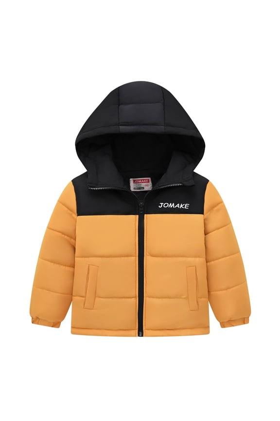 Coerni Kids Boy Girl Winter Hooded Puffer Jackets Coats Light Weight Padded Outerwear Kids Fleece Lined Snow Jackets Coats