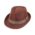 thumbnail image 1 of Coerni Kids Boys Girls Fedora Hats Strawhat Toddler Baby Sun Hats Beach Hats Short Brim Fedora Caps Spring Summer Hats, 1 of 7