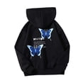 thumbnail image 1 of Coerni Kids Boys Girls Letter Butterfly Print Hooded Sweatshirt Toddler Long Sleeve Sport Pullover Autumn Athletic Clothes, 1 of 5