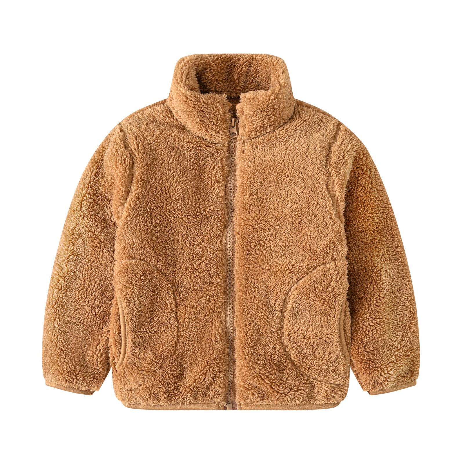 Kids' Sherpa Fleece Full Zip Jacket – Cozy Fuzzy Windproof Coat For Toddlers, Boys & Girls