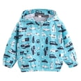 thumbnail image 1 of Coerni Kids Boys' Hooded Cartoon Car Jacket Windbreaker Outerwear Jackets Girls Sweatshirts Zipper Rainproof Tops Streetwear, 1 of 4