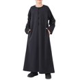 thumbnail image 1 of Coerni Kids Boys Thobe Muslim Abaya Solid Color Ethnic Robe Prayer Clothes Long Sleeve Button Isl𝐚mic Kaftan D𝐮bai Clothes, 1 of 8