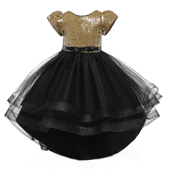Coerni Kids Children Toddler Baby Girls Spring Summer Tulle Sequins Glitter Dress For Performance for Girls 5 Years Old