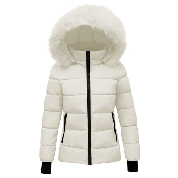 Coerni Kids Girls Boys Light Puffer Jacket Faux Fuš« Hoodie Outerwear Zip Up Fleece Winter Coat Windproof Quilted Down Jackets
