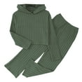 thumbnail image 1 of Coerni Kids Girls Clothes Outfits 2025 Tracksuit Solid Knit Ribbed Long Sleeve Crop Top and Flare Pants 2 Piece Sweatsuits, 1 of 8