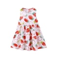 thumbnail image 1 of Coerni Kids Girls Floral Dress Cartoon Print Sundress Sleeveless A Line Dresses Crewneck Tank Dress Cute Summer Midi Dresses, 1 of 5